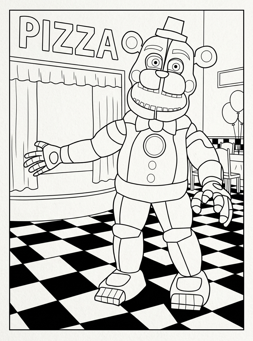 coloring pages FNAF to be printed
