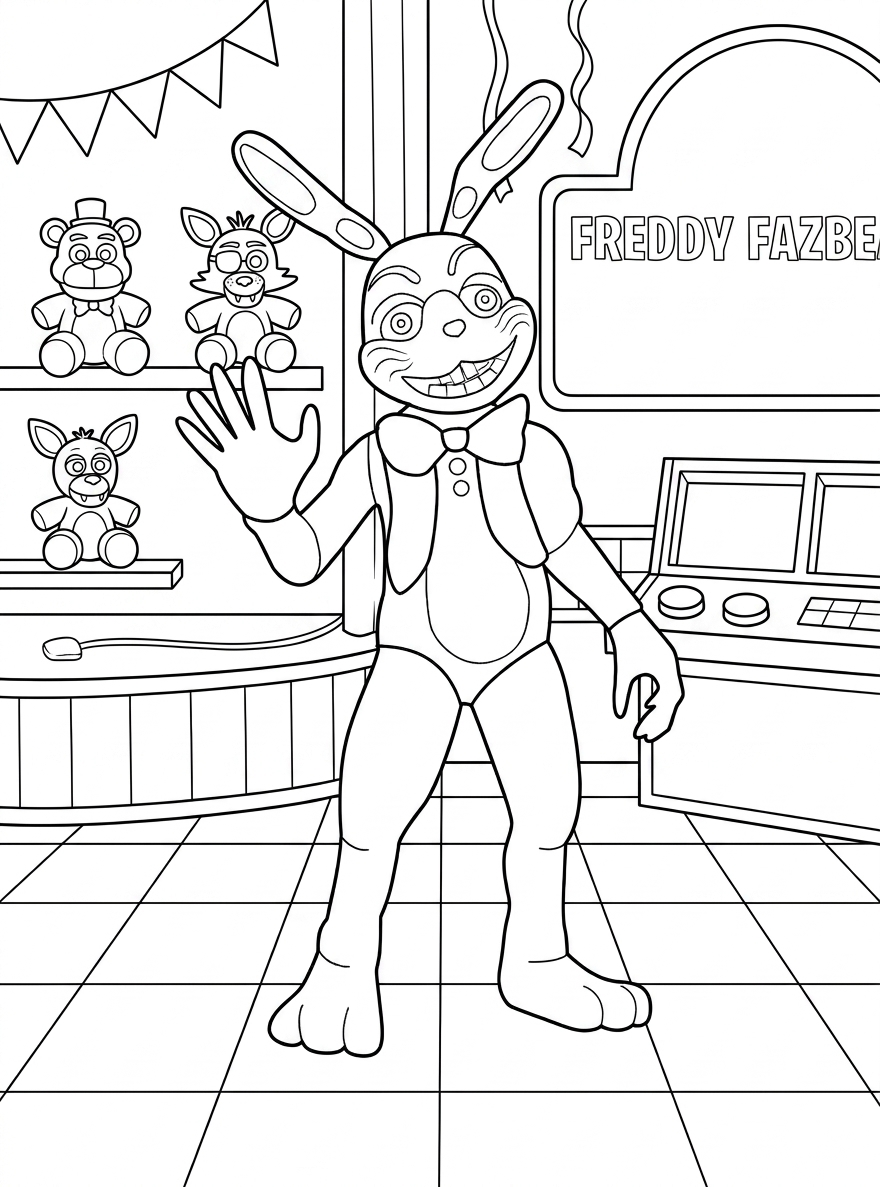 coloring pages FNAF to print free pdf