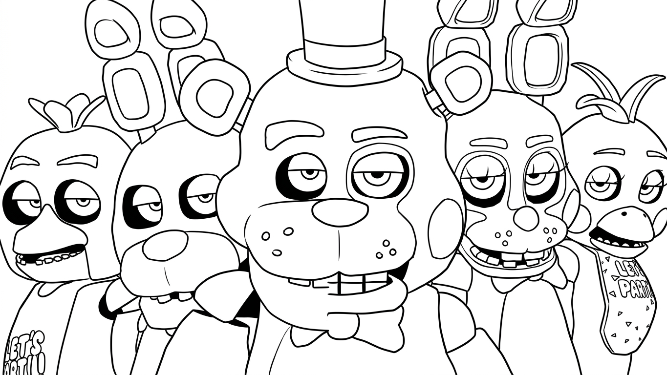coloring pages FNAF to print for 12 year old child