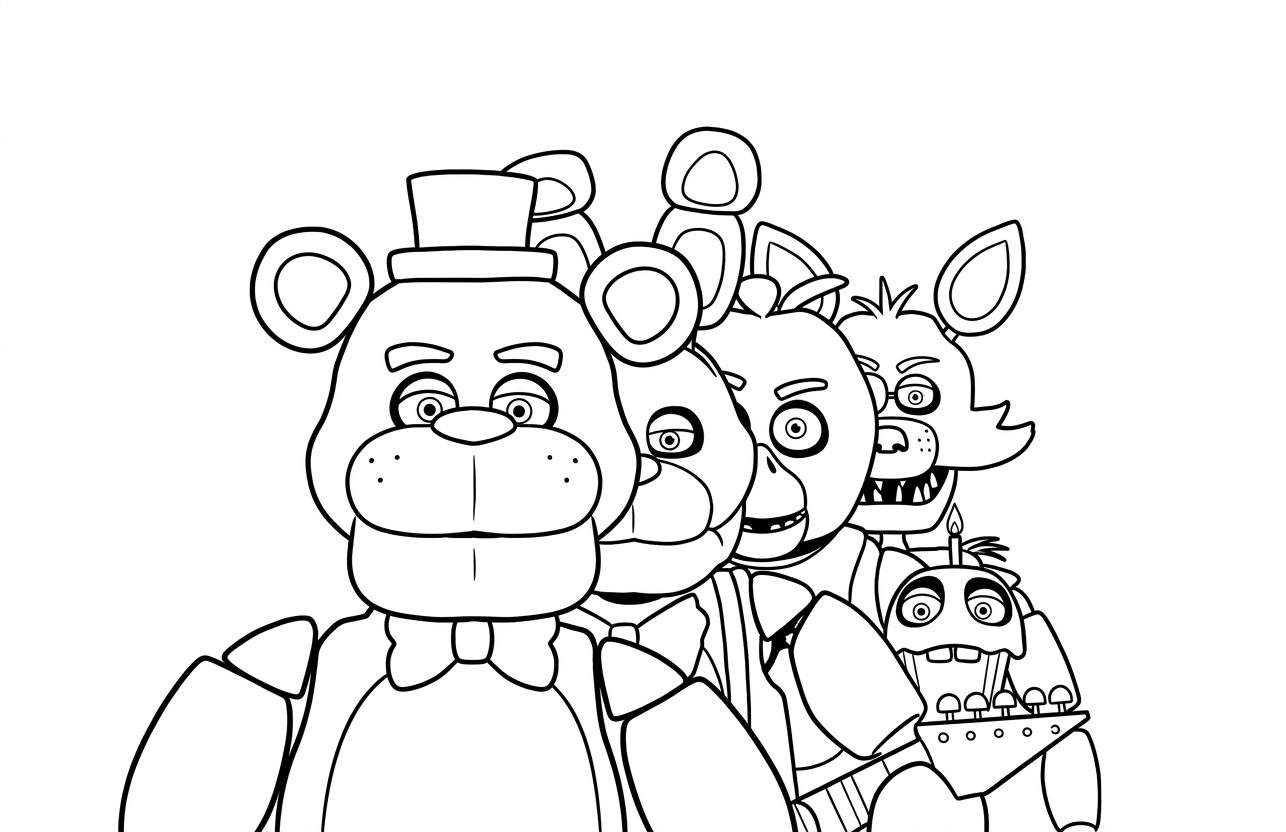 coloring pages FNAF to print for 4 year old child