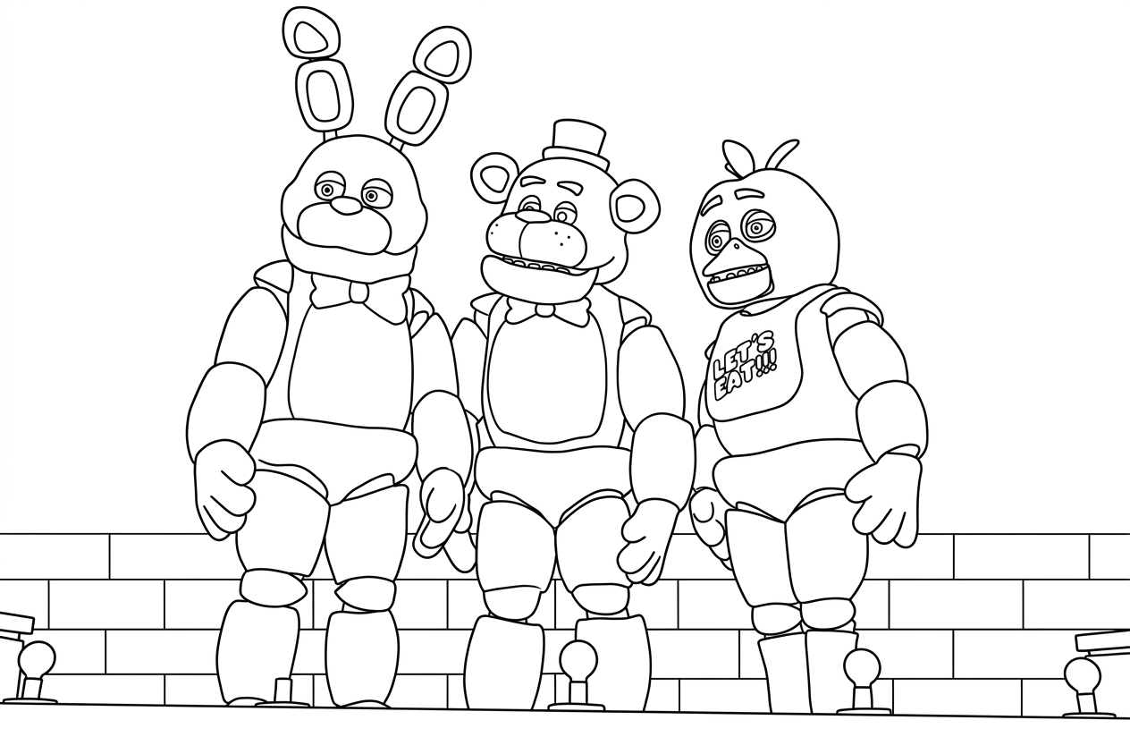 coloring pages FNAF to draw and print
