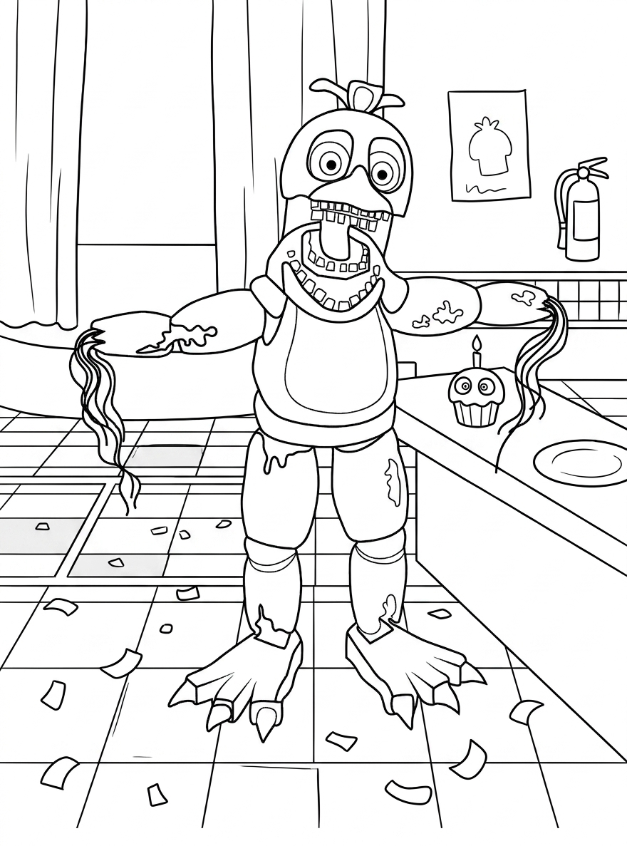 coloring pages FNAF for children to print
