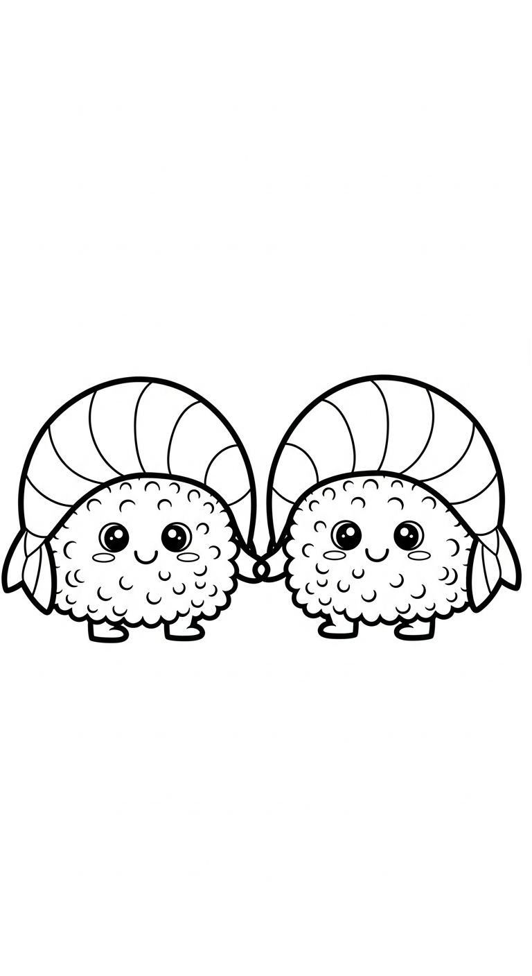 coloriage Kawaii Sushi update gratuit 1