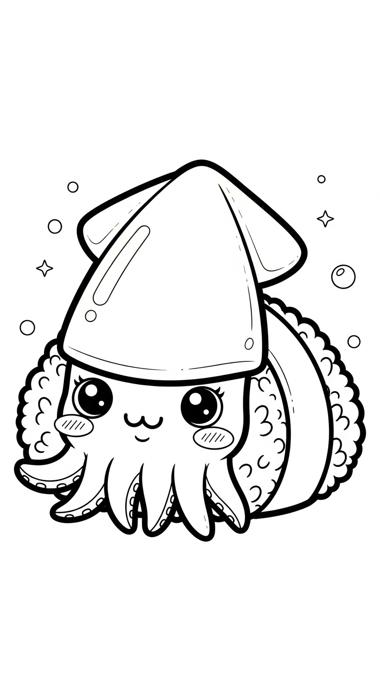 coloriage Kawaii Sushi update pour enfants