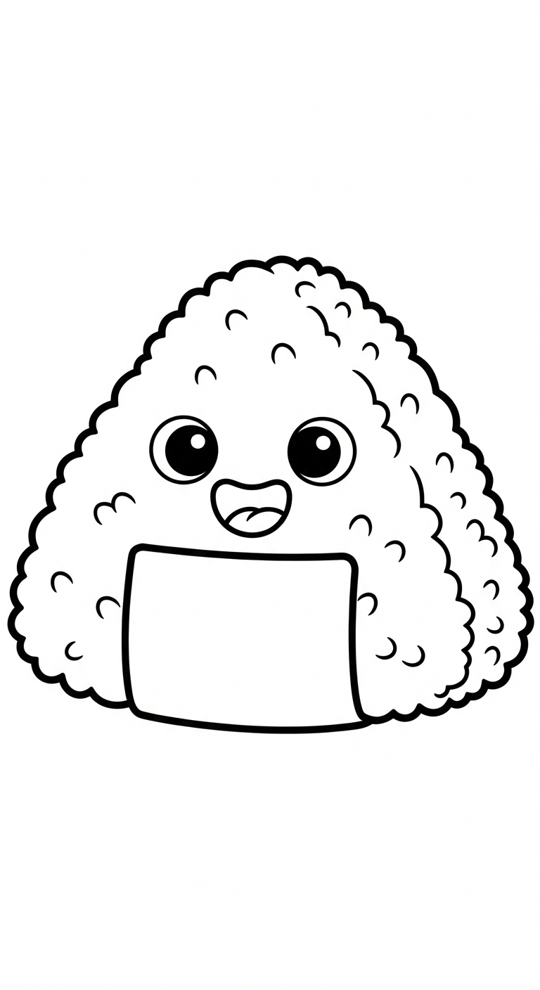 coloriage Kawaii Sushi update à imprimer pour enfant de 9 ans