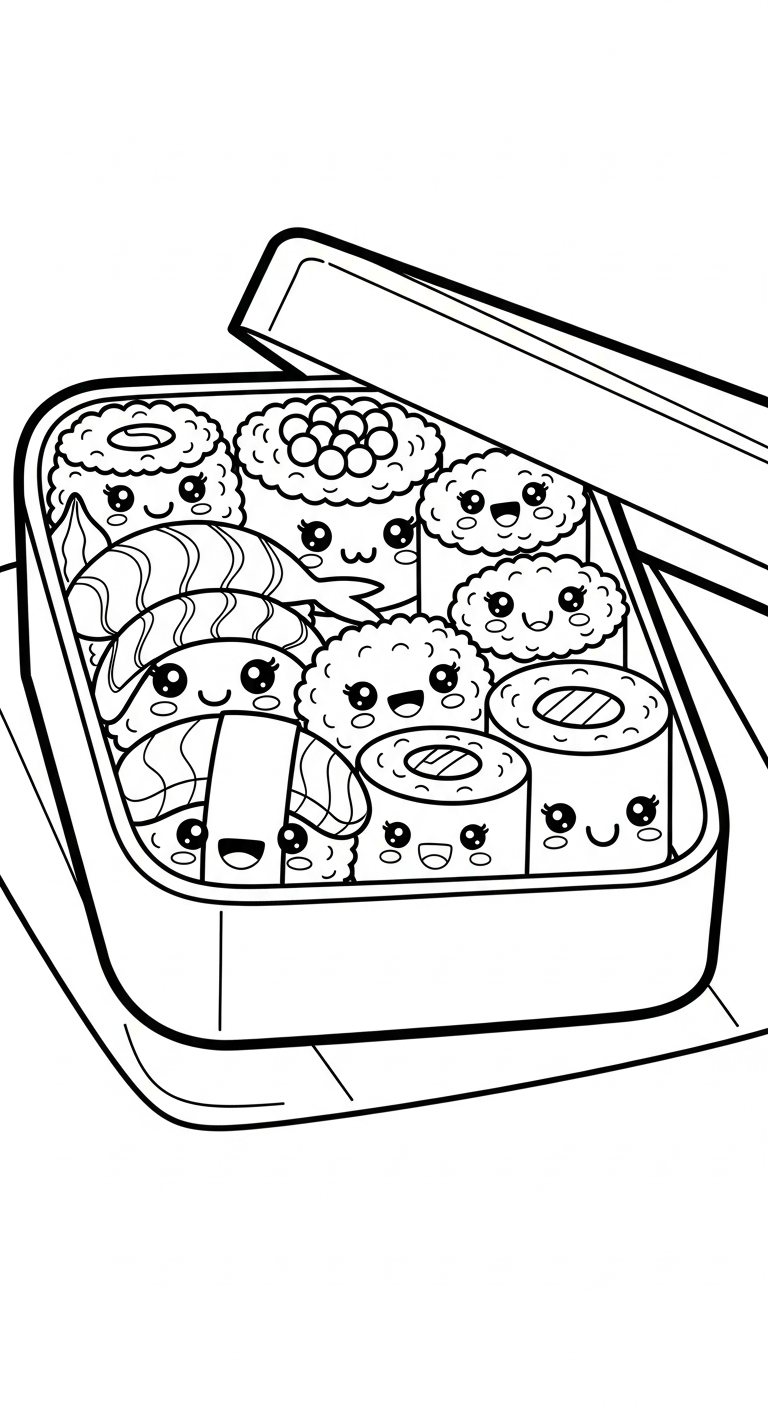 coloriage Kawaii Sushi update et dessins