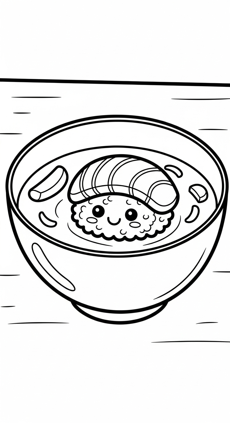 coloriage Kawaii Sushi update à imprimer gratuitement