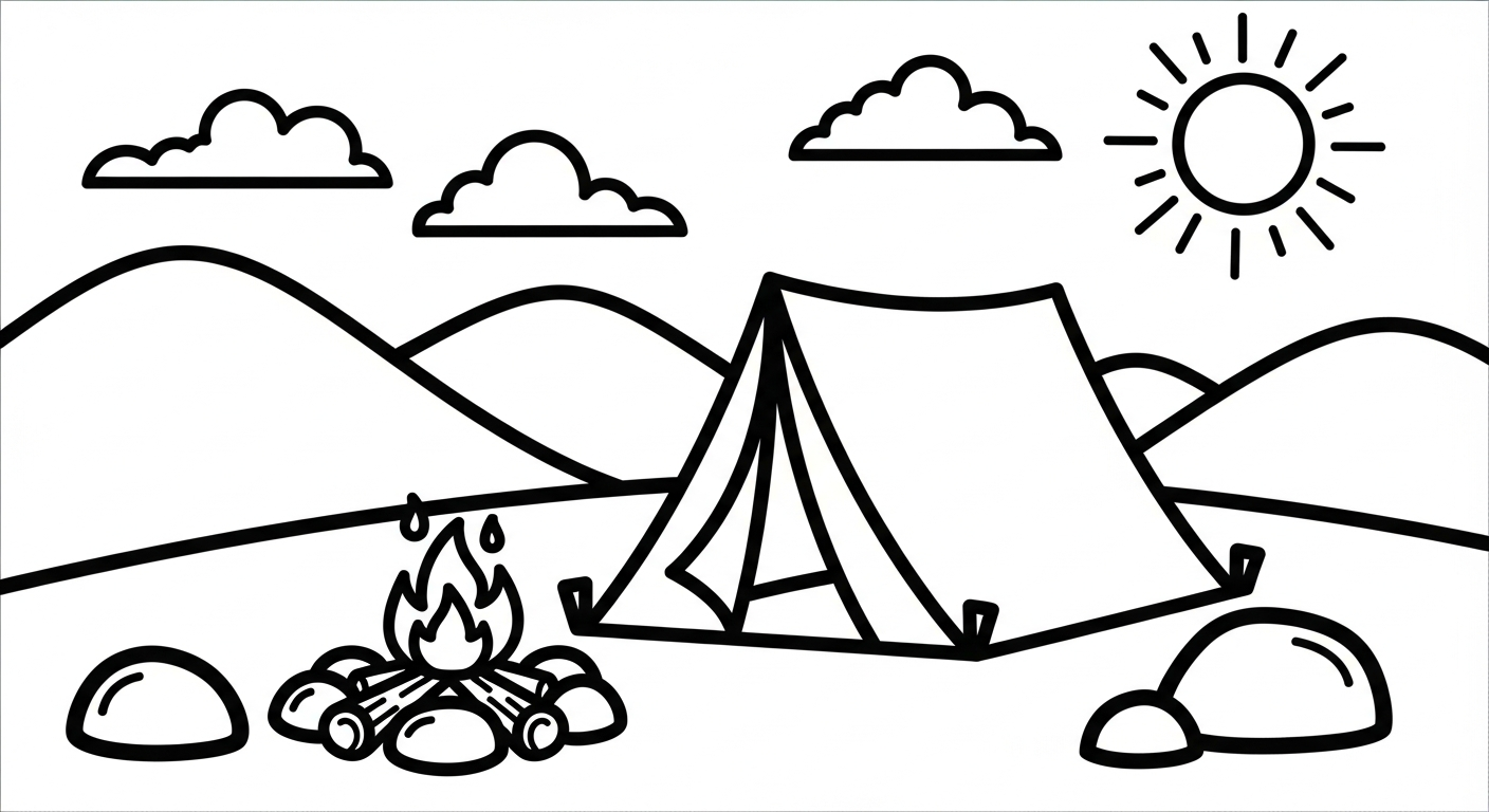 coloriage paysage à imprimer pour enfant de 7 ans