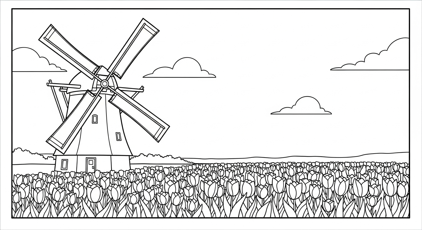 coloriage paysage pour enfants a imprimer