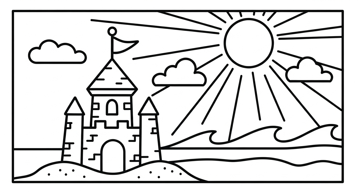 coloriage paysage pour enfant de 2 ans