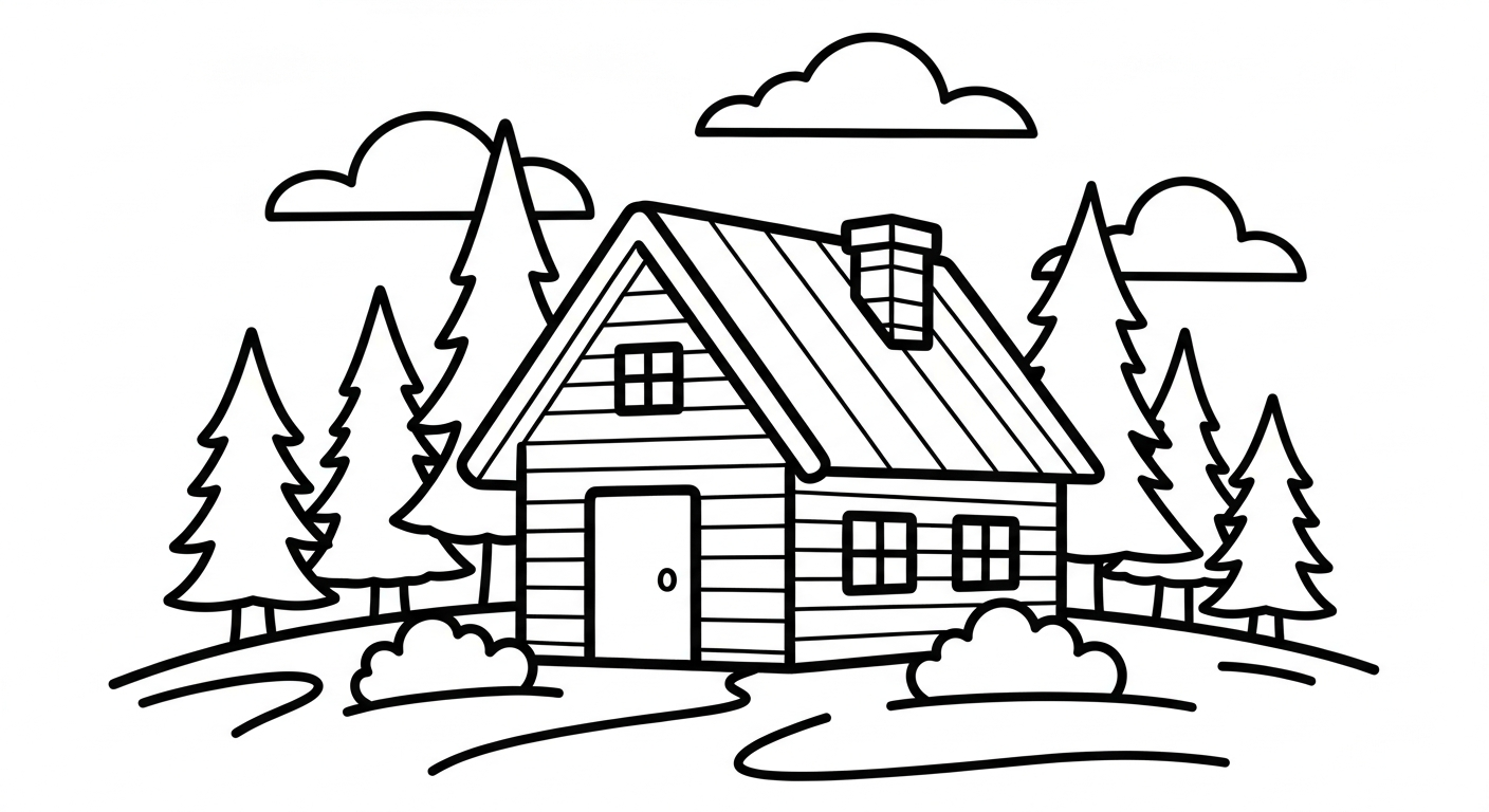 coloriage paysage à imprimer pour enfant de 6 ans