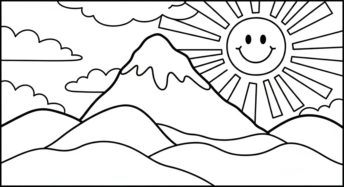 coloriage paysage à imprimer pdf gratuit 1