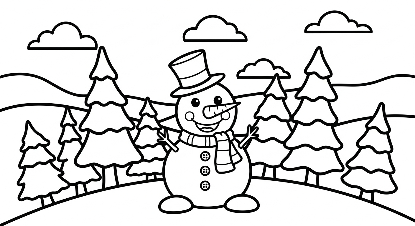 coloriage paysage a imprimer pour enfant de 4 ans