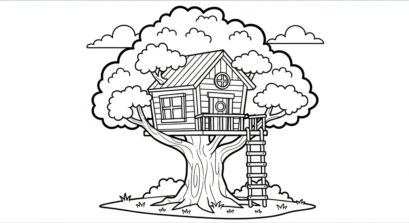 coloriage paysage et découpage à imprimer
