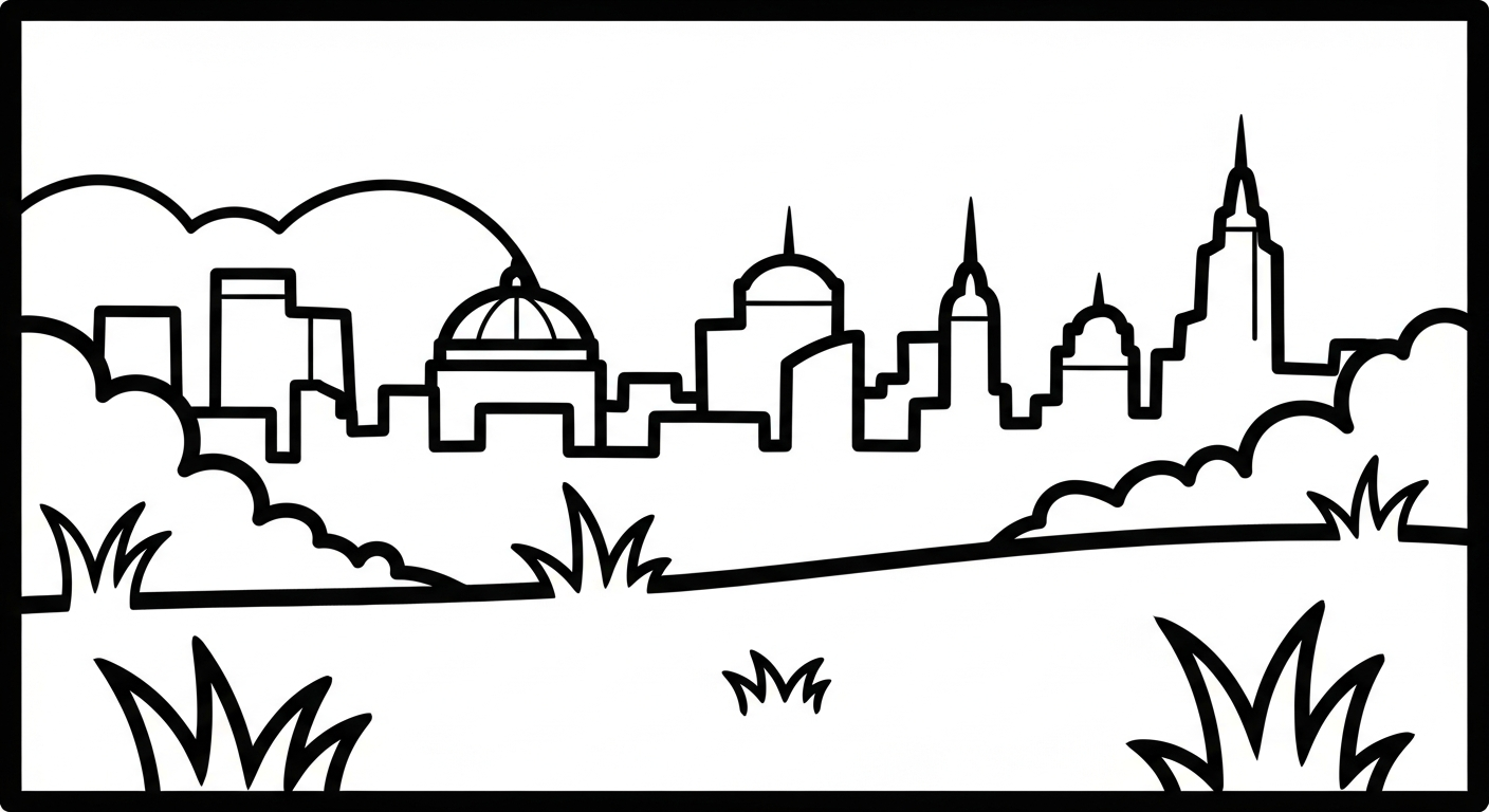coloriage paysage à imprimer pour enfant de 2 ans