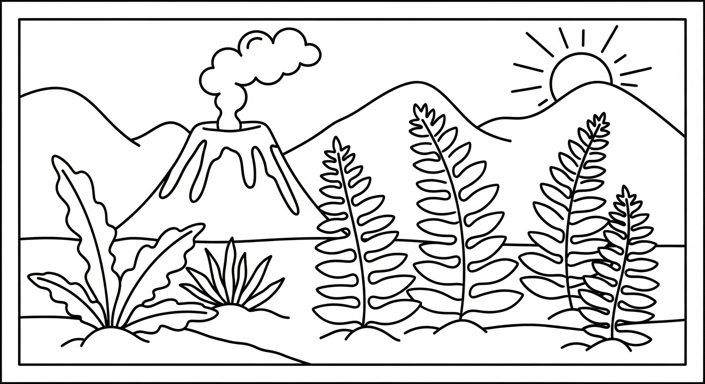 coloriage paysage pour enfants à imprimer