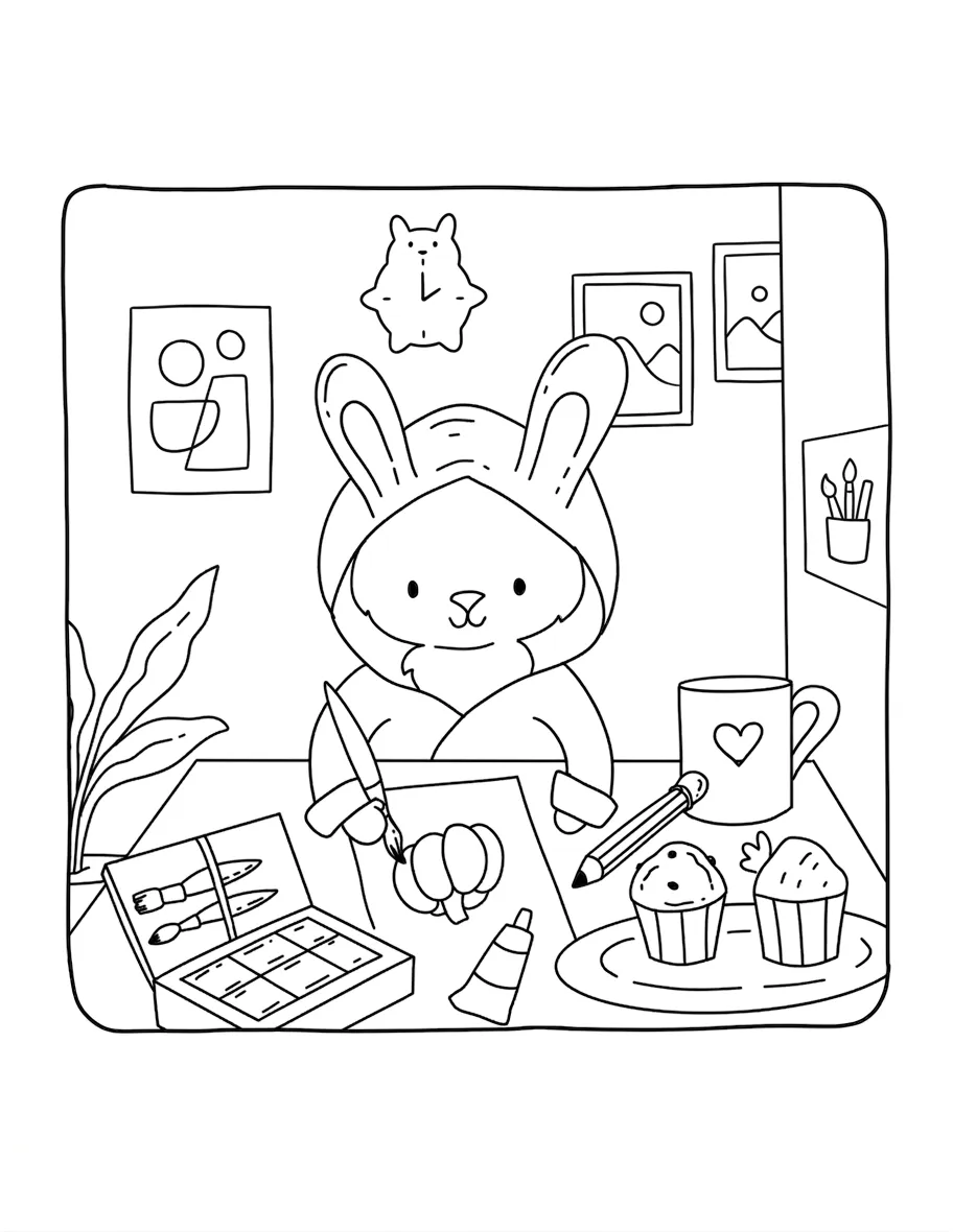 coloriage Autumn Hygge pour bebe a imprimer