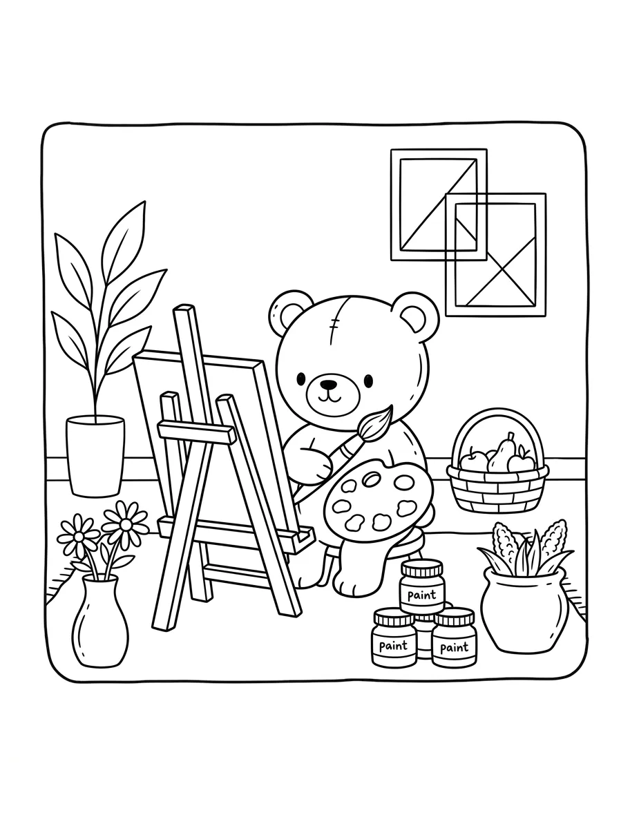 coloriage Autumn Hygge d'enfant a imprimer