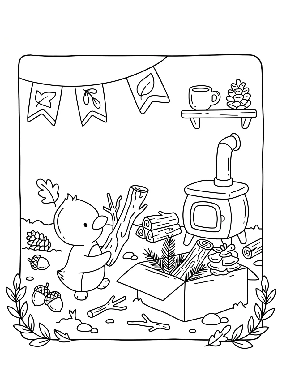 coloriage Autumn Hygge a imprimer