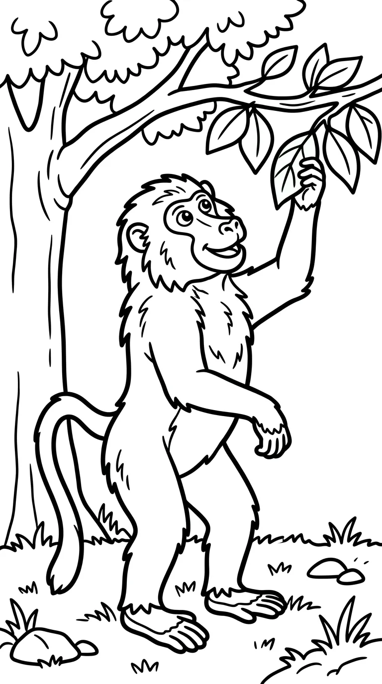 coloriage Babouin à imprimer pour enfant de 9 ans