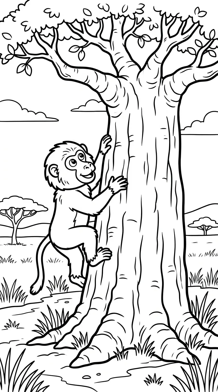 coloriage Babouin et decoupage