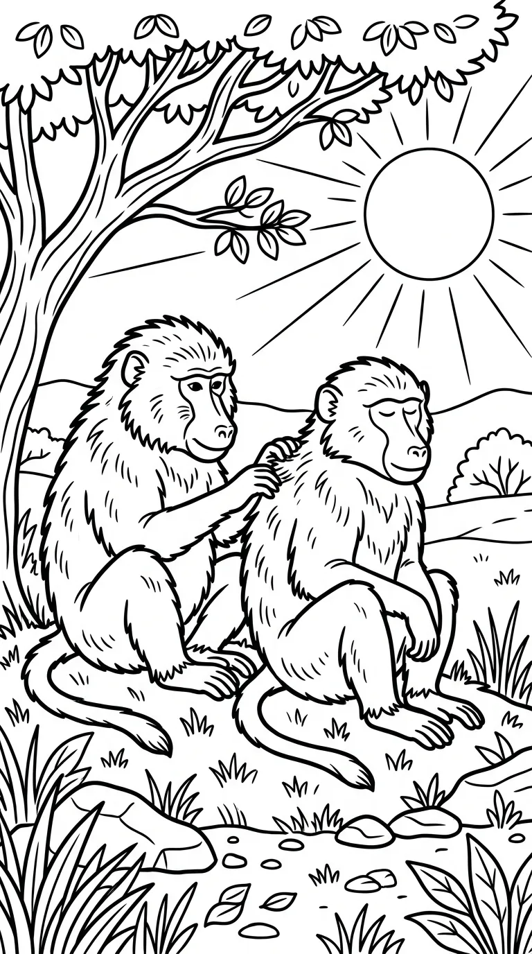 coloriage Babouin educatif pour enfant