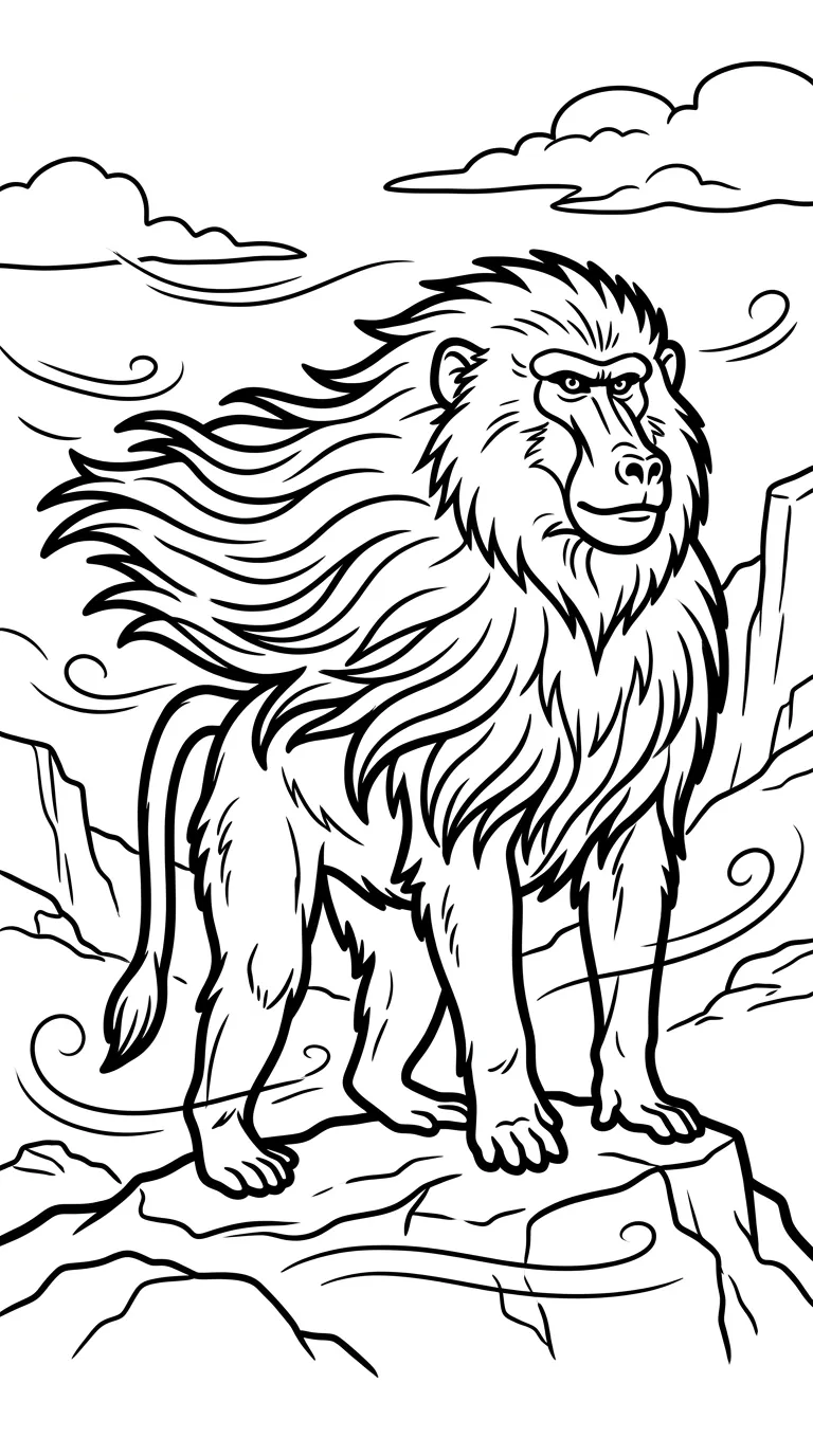 imprimer coloriage Babouin gratuit