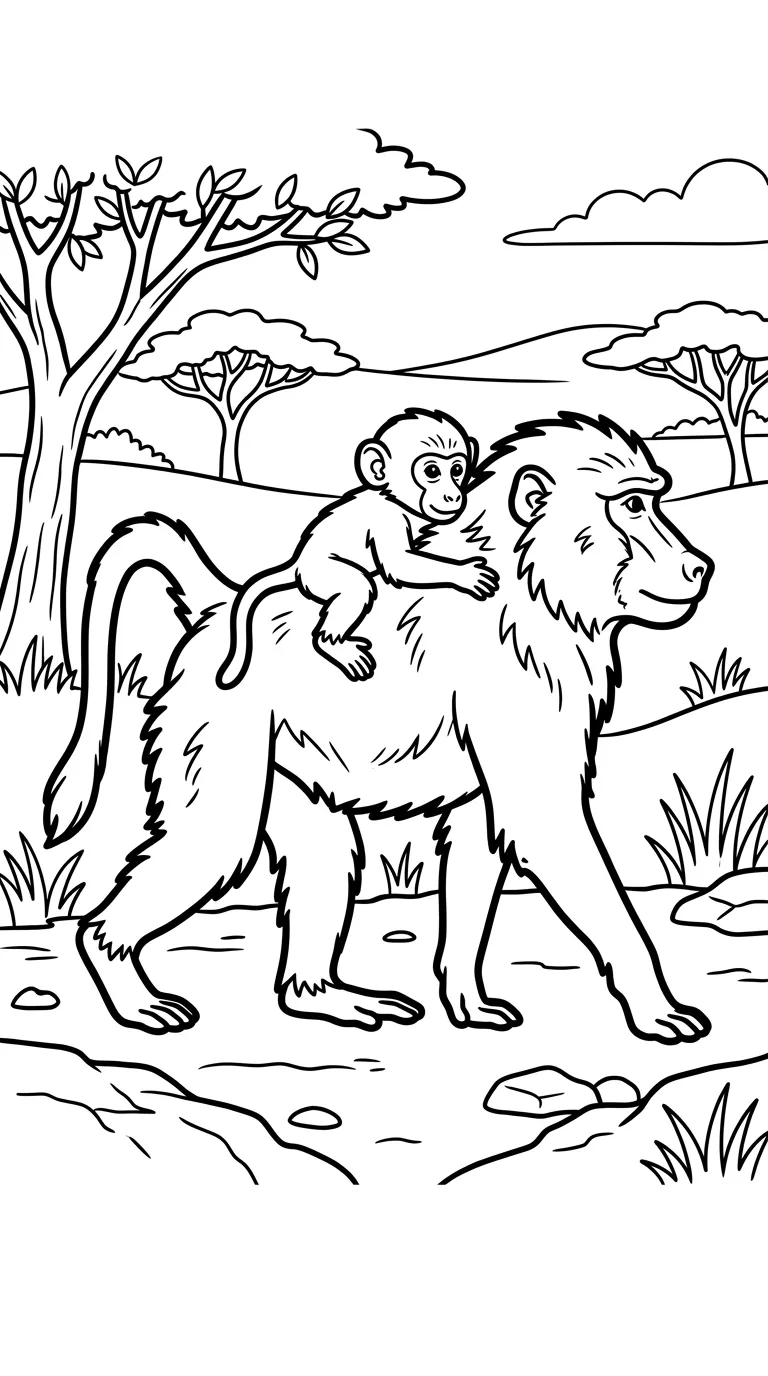 coloriage Babouin à imprimer gratuitement pdf