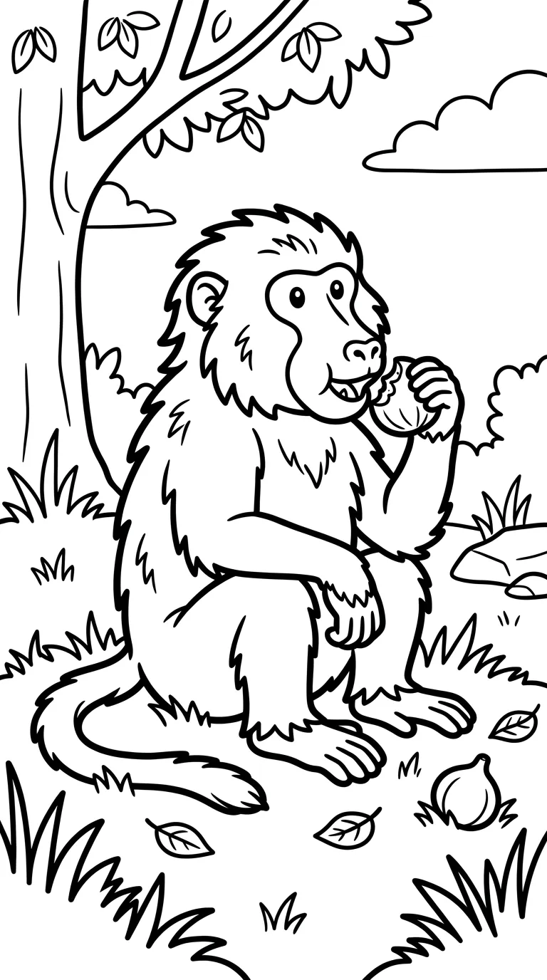 coloriage Babouin pour enfant