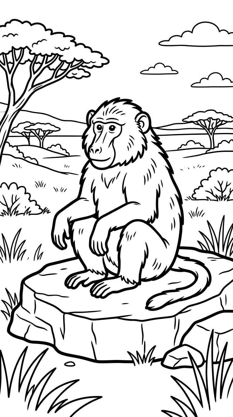 coloriage Babouin à imprimer gratuit