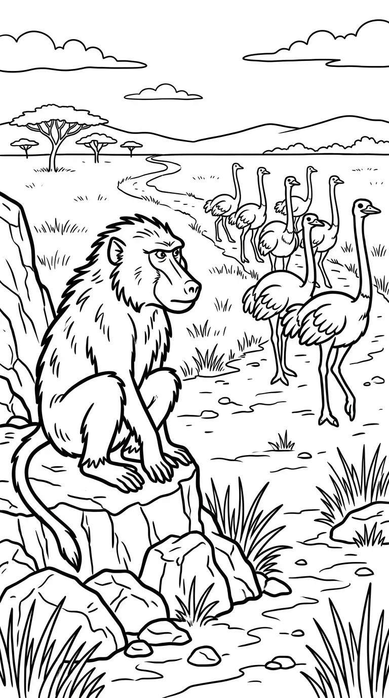 coloriage Babouin pour enfant de 7 ans