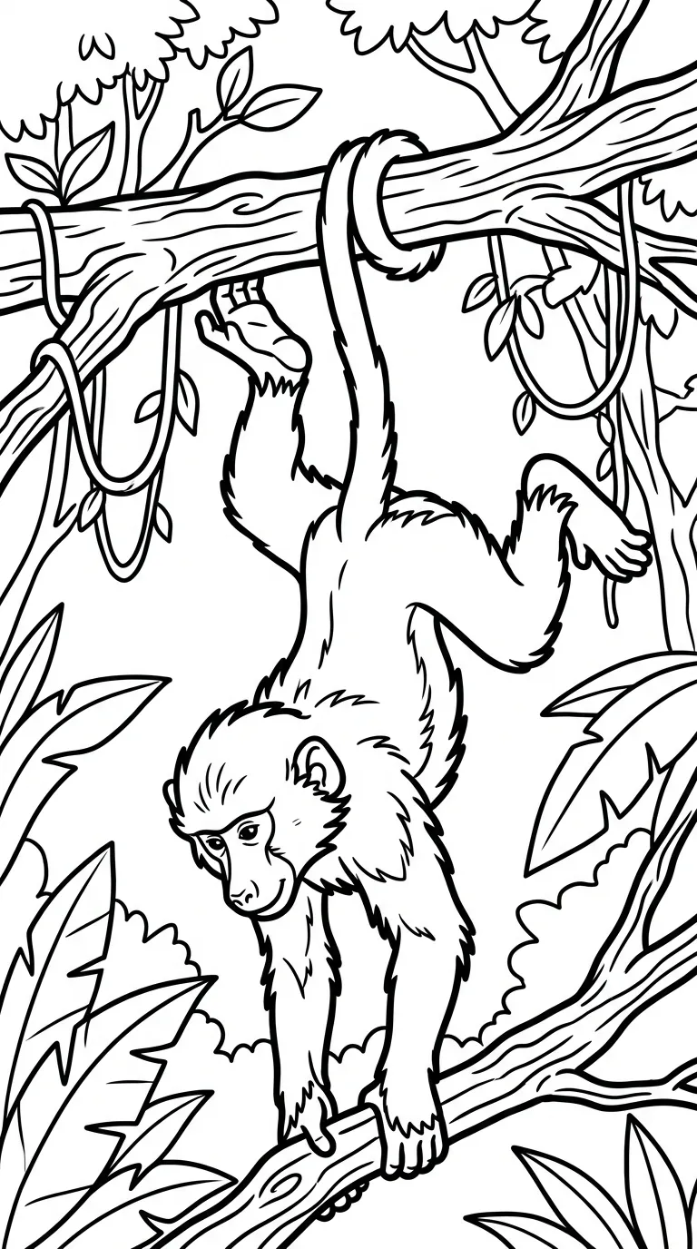 coloriage Babouin à imprimer gratuitement