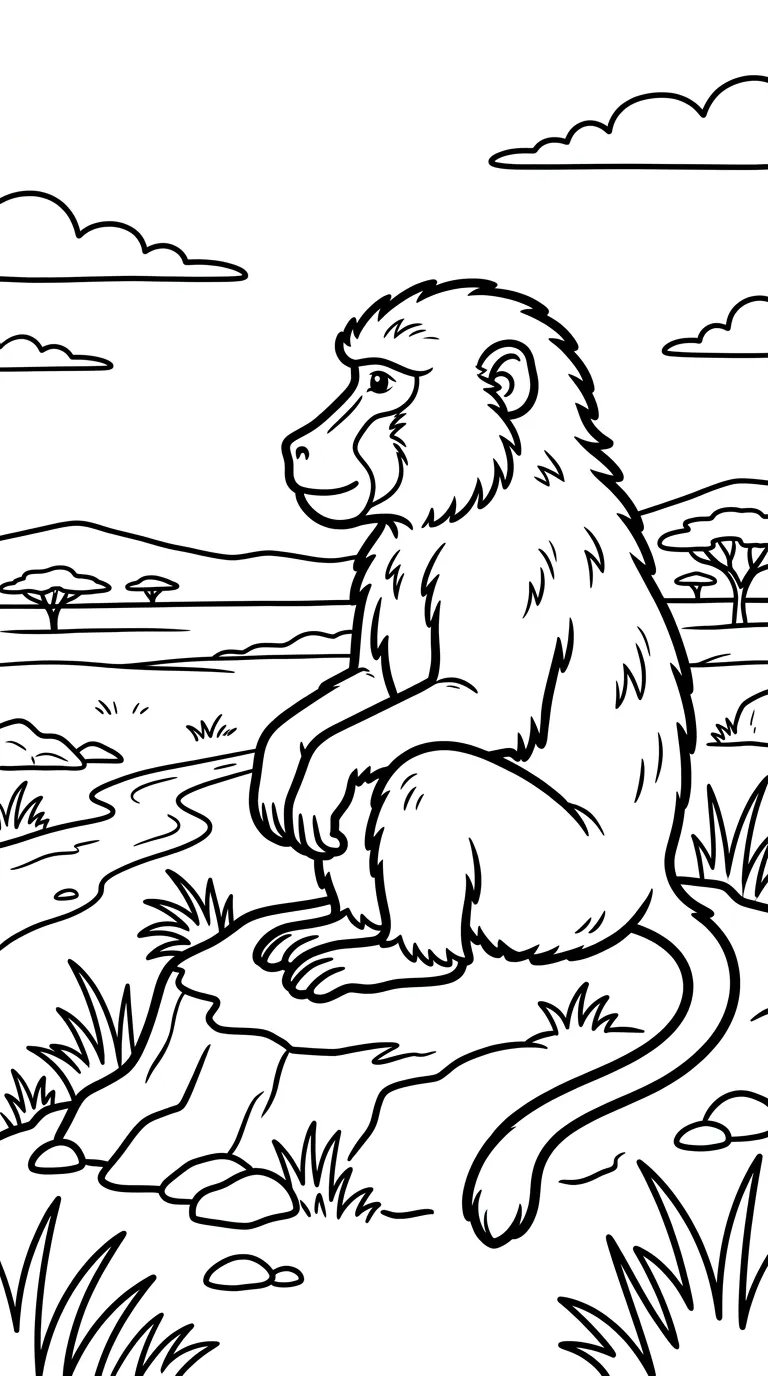coloriage Babouin gratuit a imprimer 1