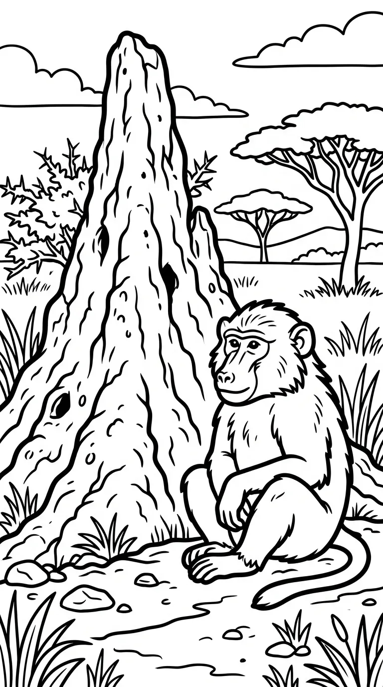 coloriage Babouin pour enfant a imprimer gratuit
