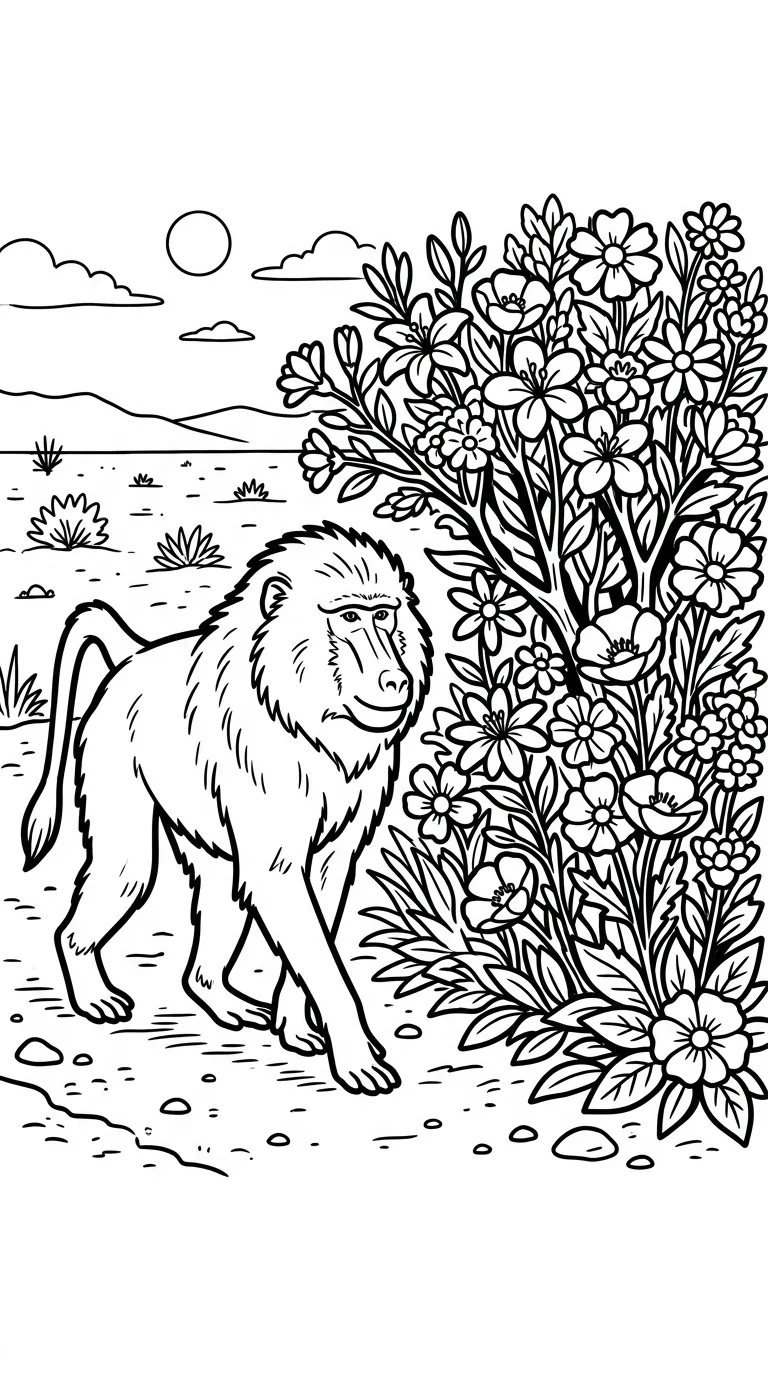 coloriage Babouin pour enfants