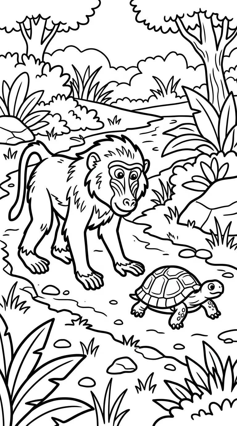 coloriage Babouin à imprimer a4