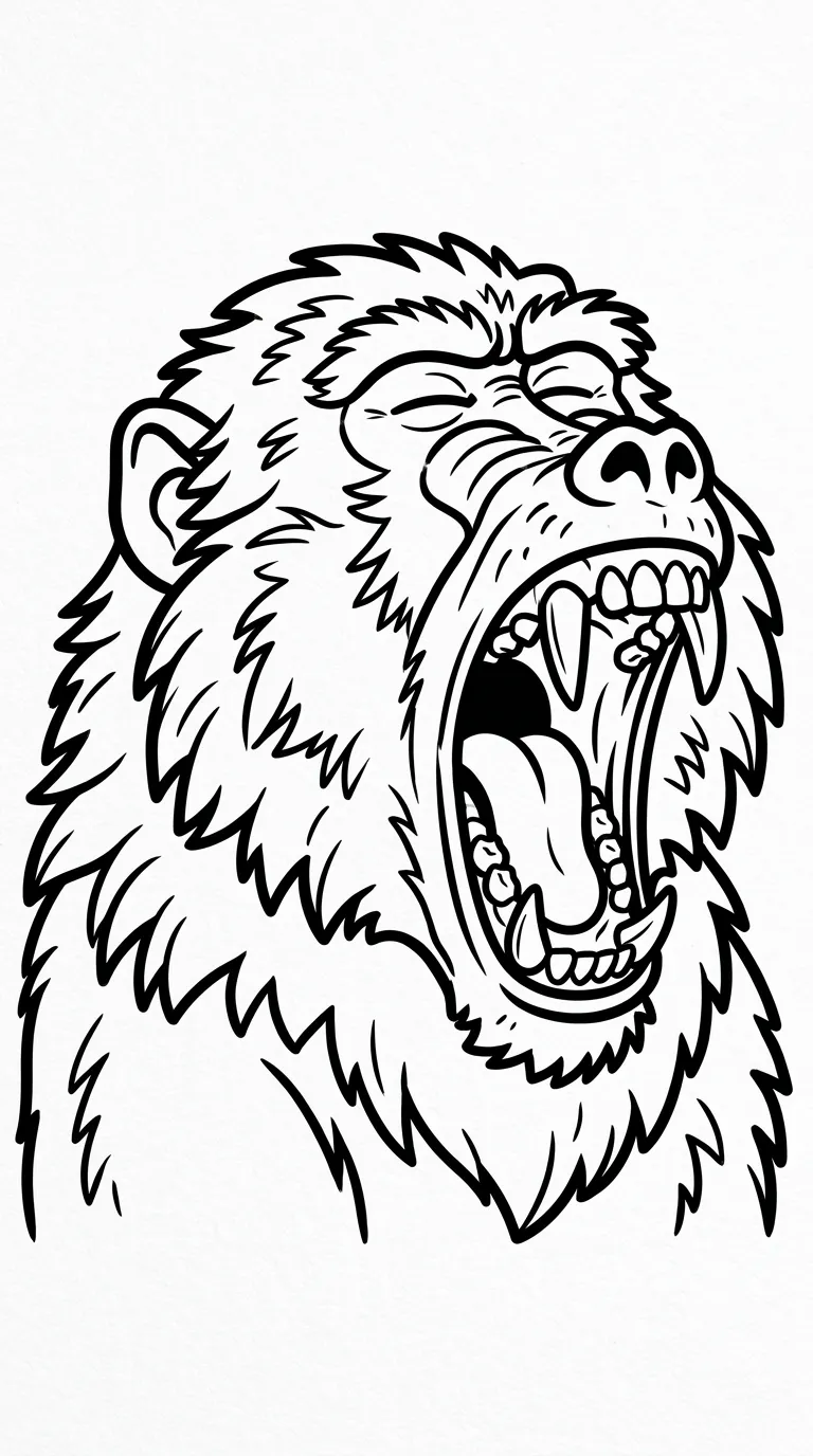 coloriage Babouin pour primaire