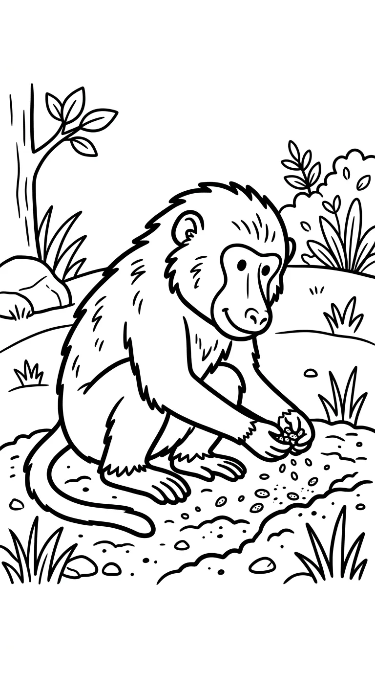 coloriage Babouin en ligne pour enfant