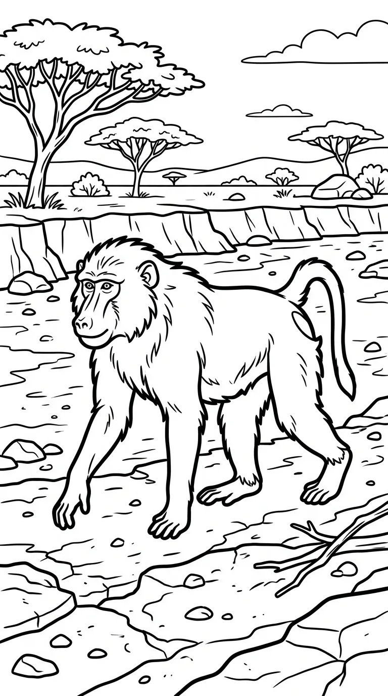 coloriage Babouin à imprimer a4 1