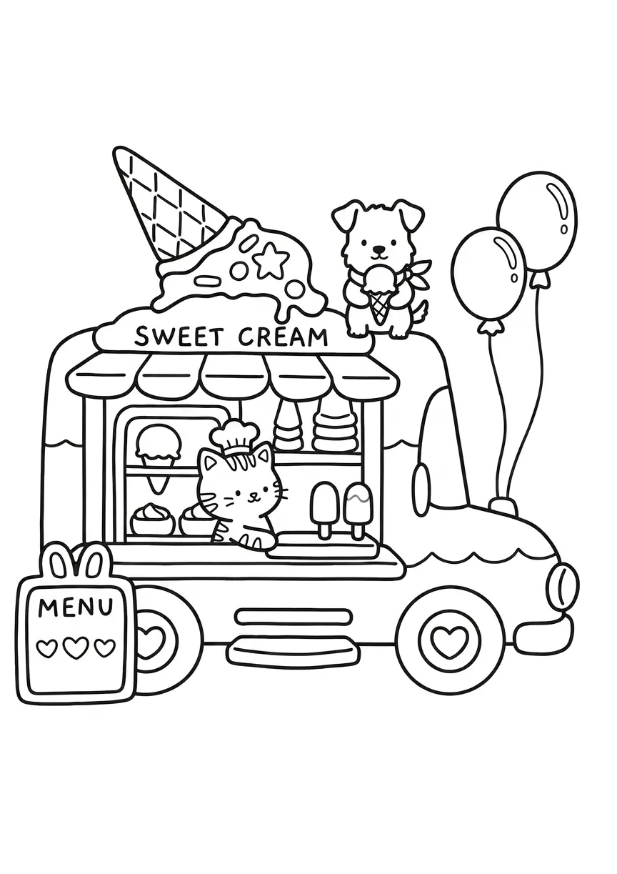 coloriage Boutique Kawaii pour enfant de 10 ans