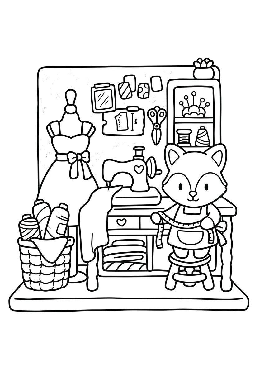 coloriage Boutique Kawaii a colorier en ligne