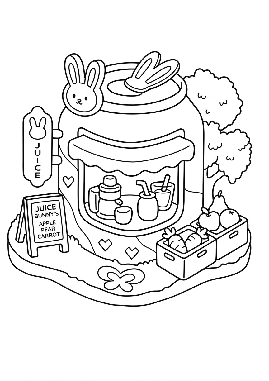 coloriage Boutique Kawaii pour enfant de 10 ans 1