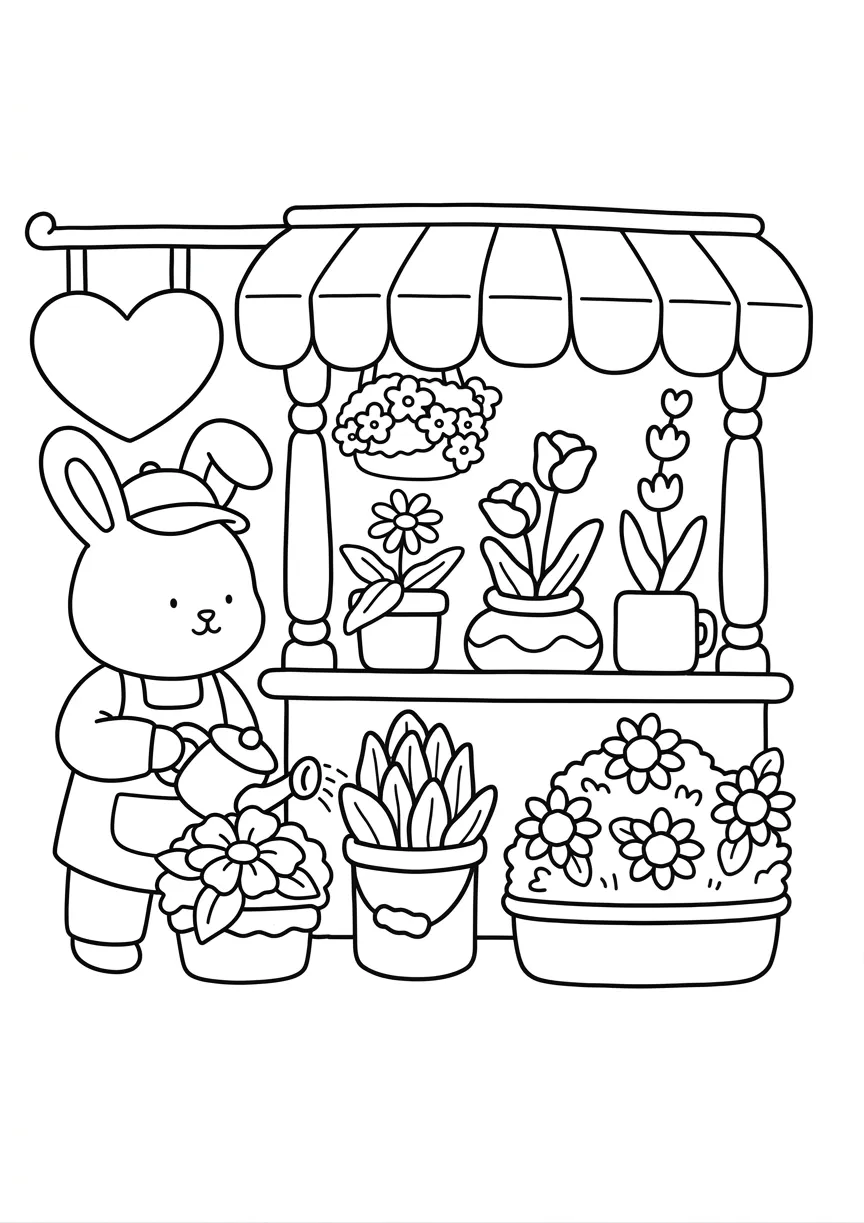 coloriage Boutique Kawaii à imprimer pdf gratuit