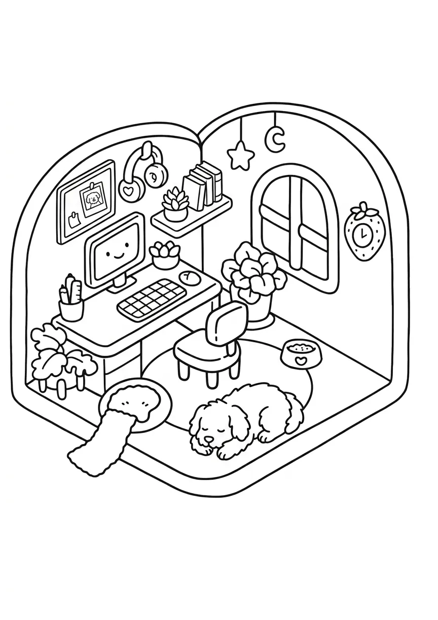 coloriage Boutique Kawaii à imprimer gratuitement pdf