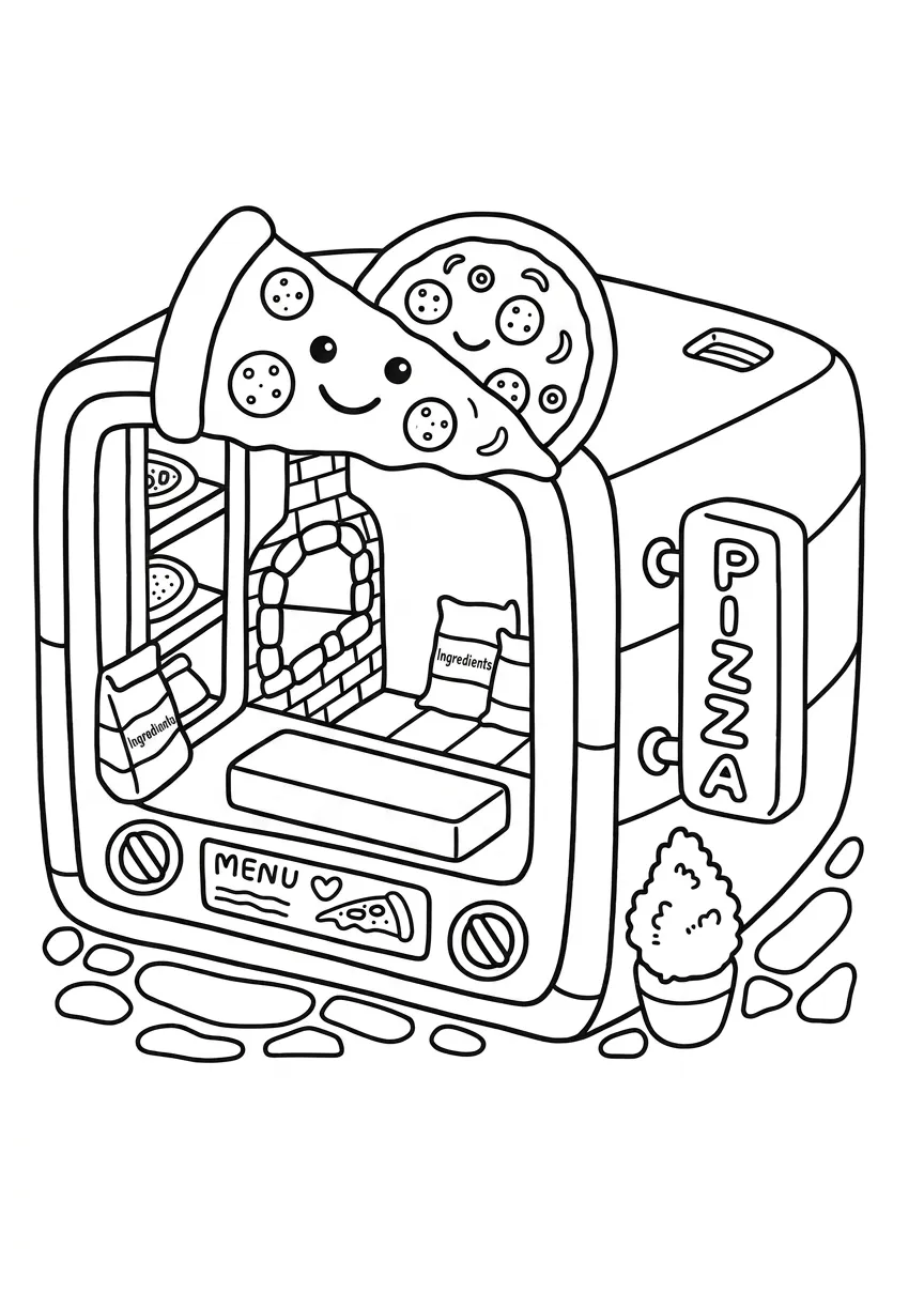 coloriage Boutique Kawaii a dessiner en ligne