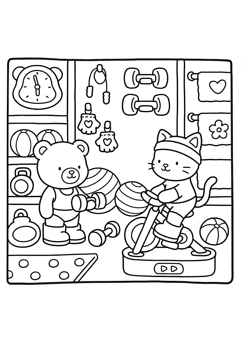 coloriage Boutique Kawaii à imprimer gratuitement pdf 1