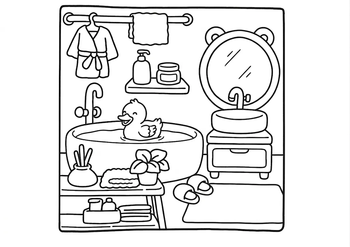 coloriage Boutique Kawaii à imprimer