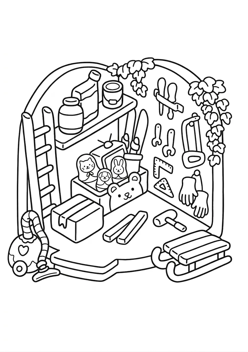 télécharger coloriage Boutique Kawaii gratuit 1
