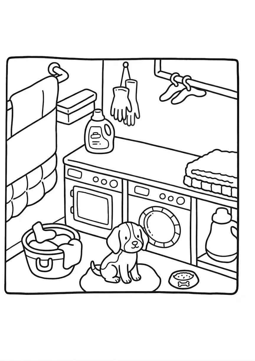 coloriage Boutique Kawaii et apprentissage