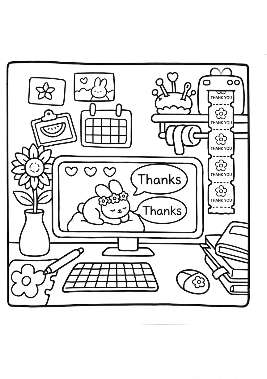 coloriage Boutique Kawaii à imprimer pour enfants